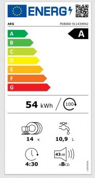 AEG PD8000 8000 SprayZone / Vollintegrierter-Geschirrspüler / WLAN-fähig 60 cm / AirDry - perfekte Trocknungsergebnisse / MaxiFlex Besteckschublade / QuickSelect Display